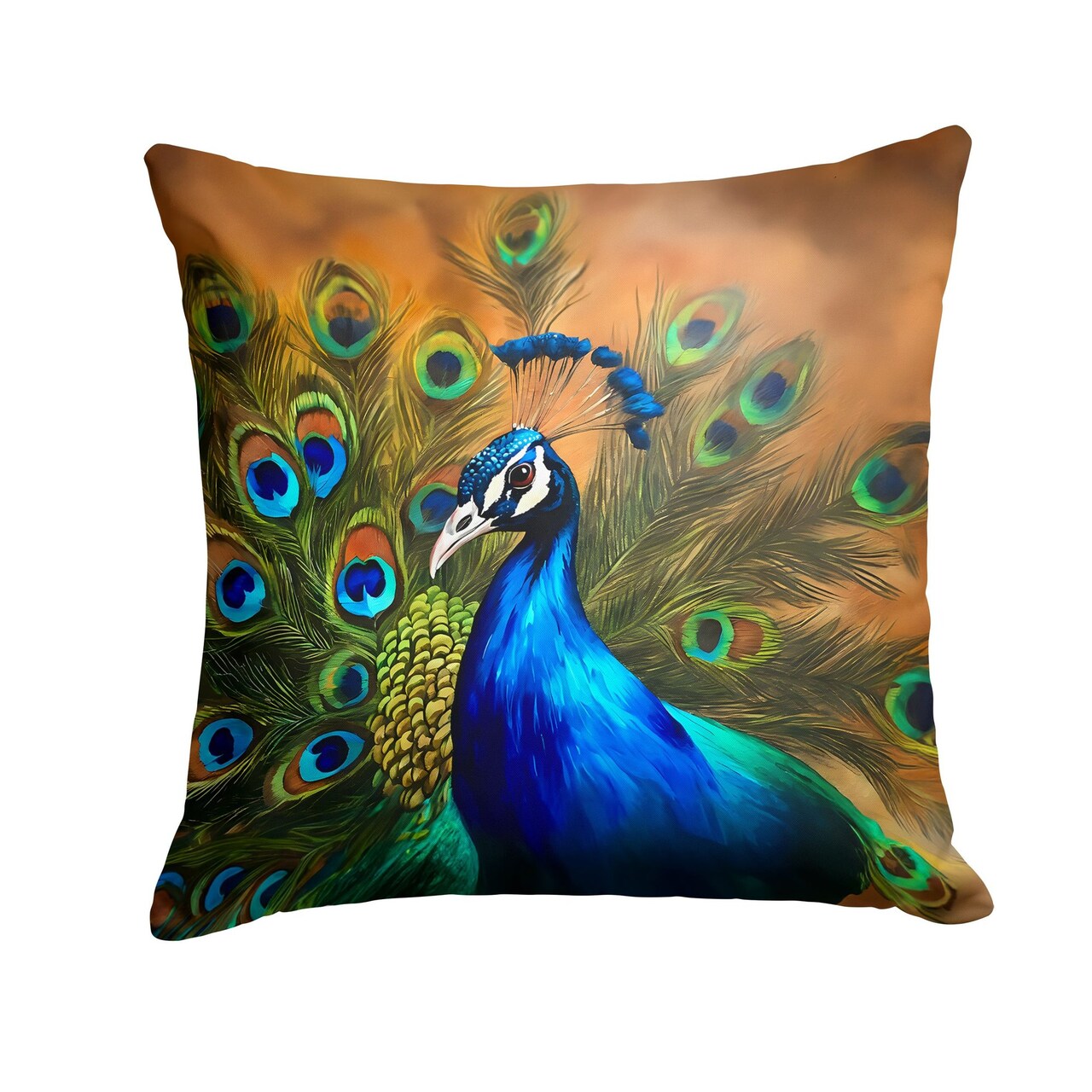Edge Collections - 14" X 14" - Multicolor - Machine Washable, Peacock Pillow Throw - 1 Piece